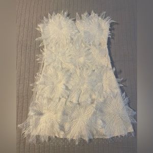 White eyelash lace mini dress